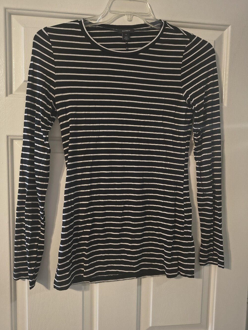 Halogen Striped Long Sleeve Top Size M